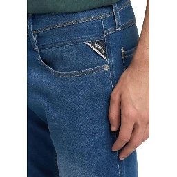 Blue Cotton Skinny Jeans