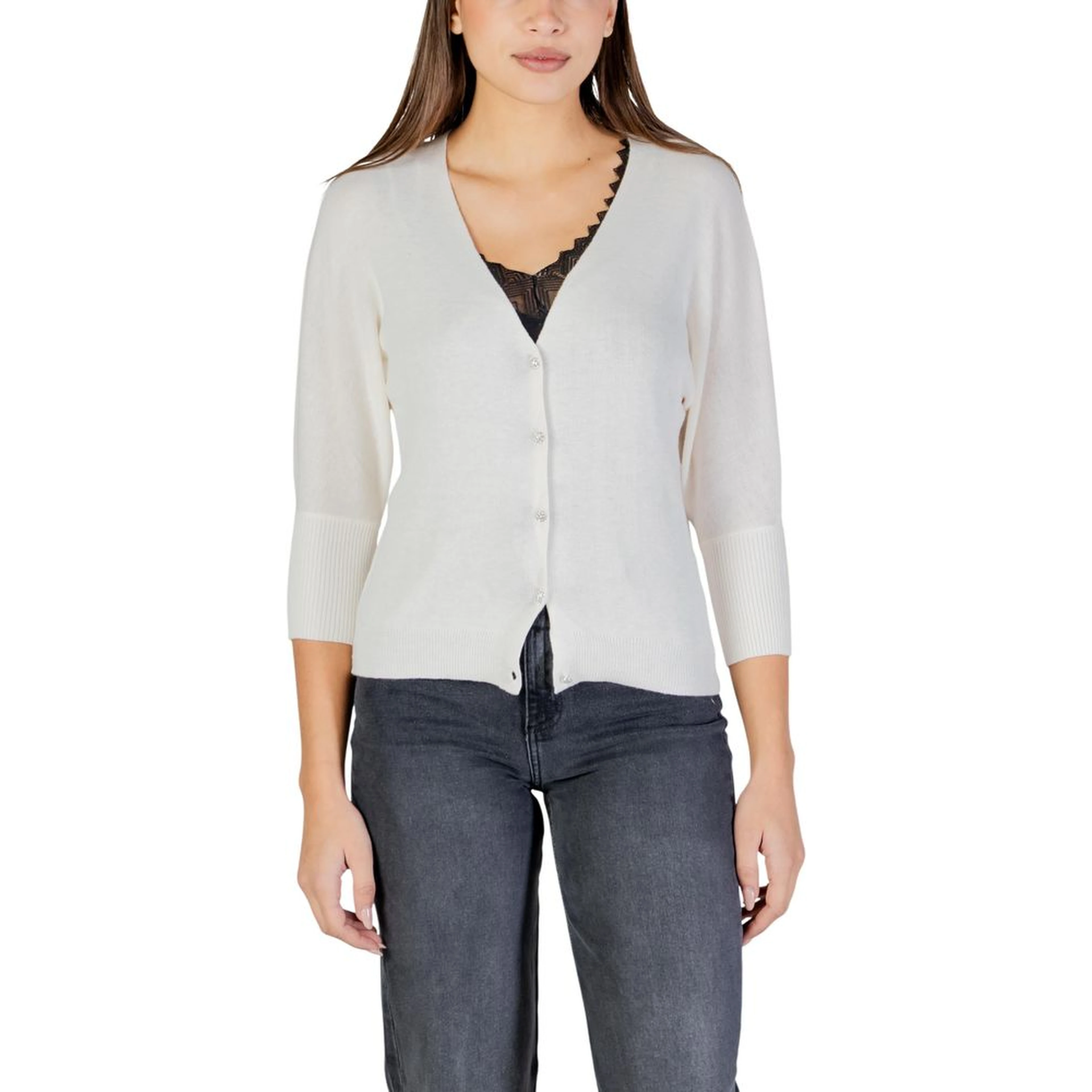 Beige Polyester Cardigan