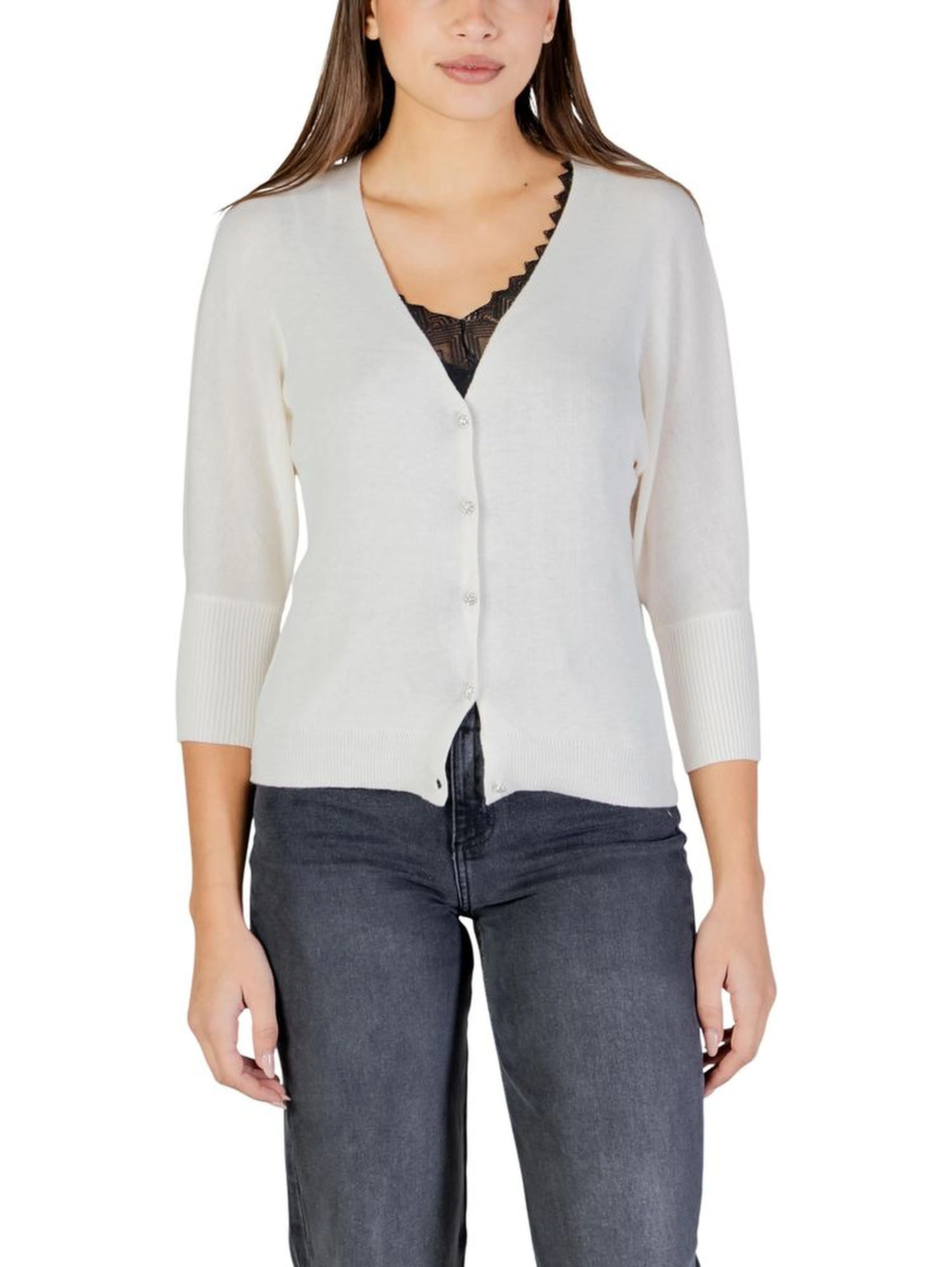 Beige Polyester Cardigan