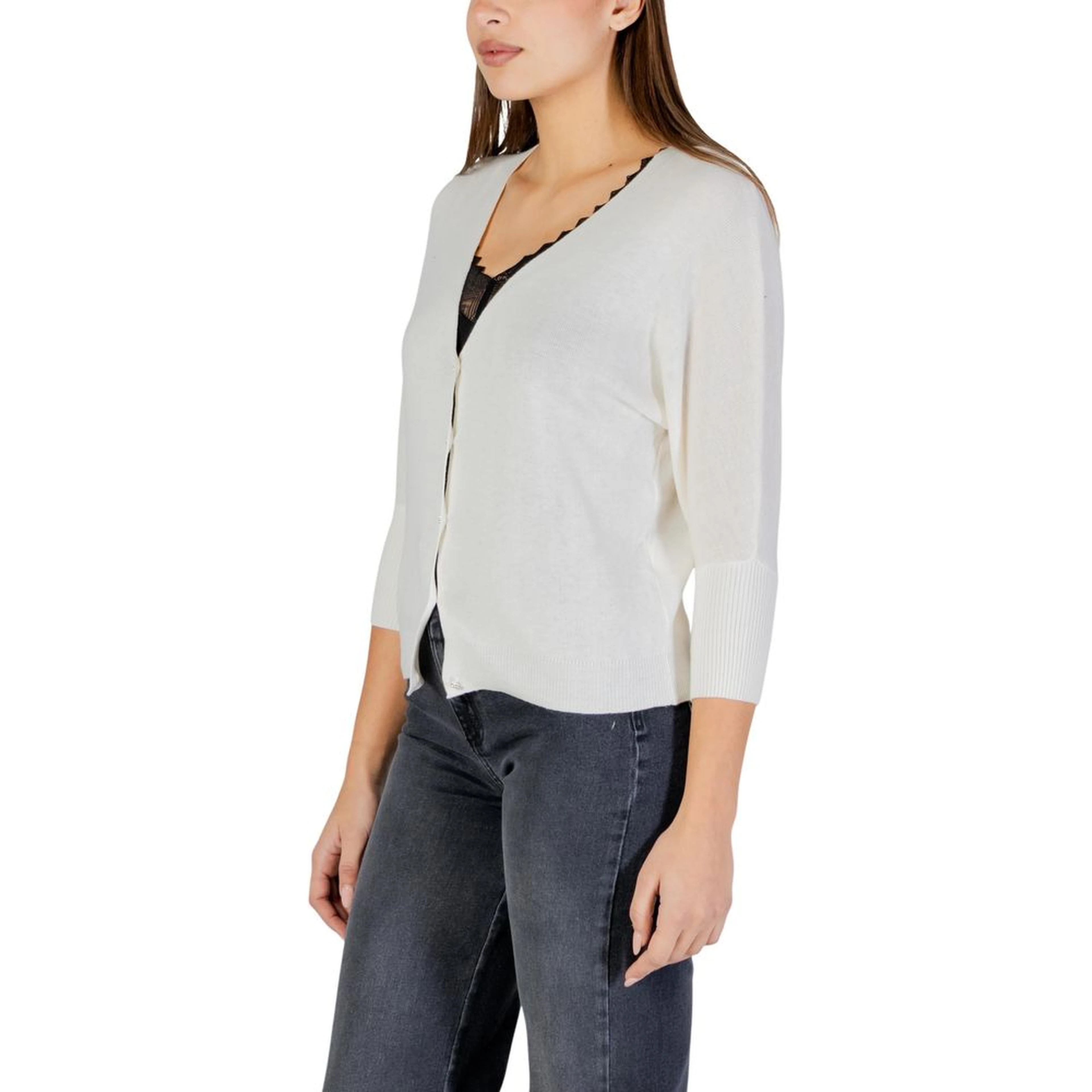 Beige Polyester Cardigan