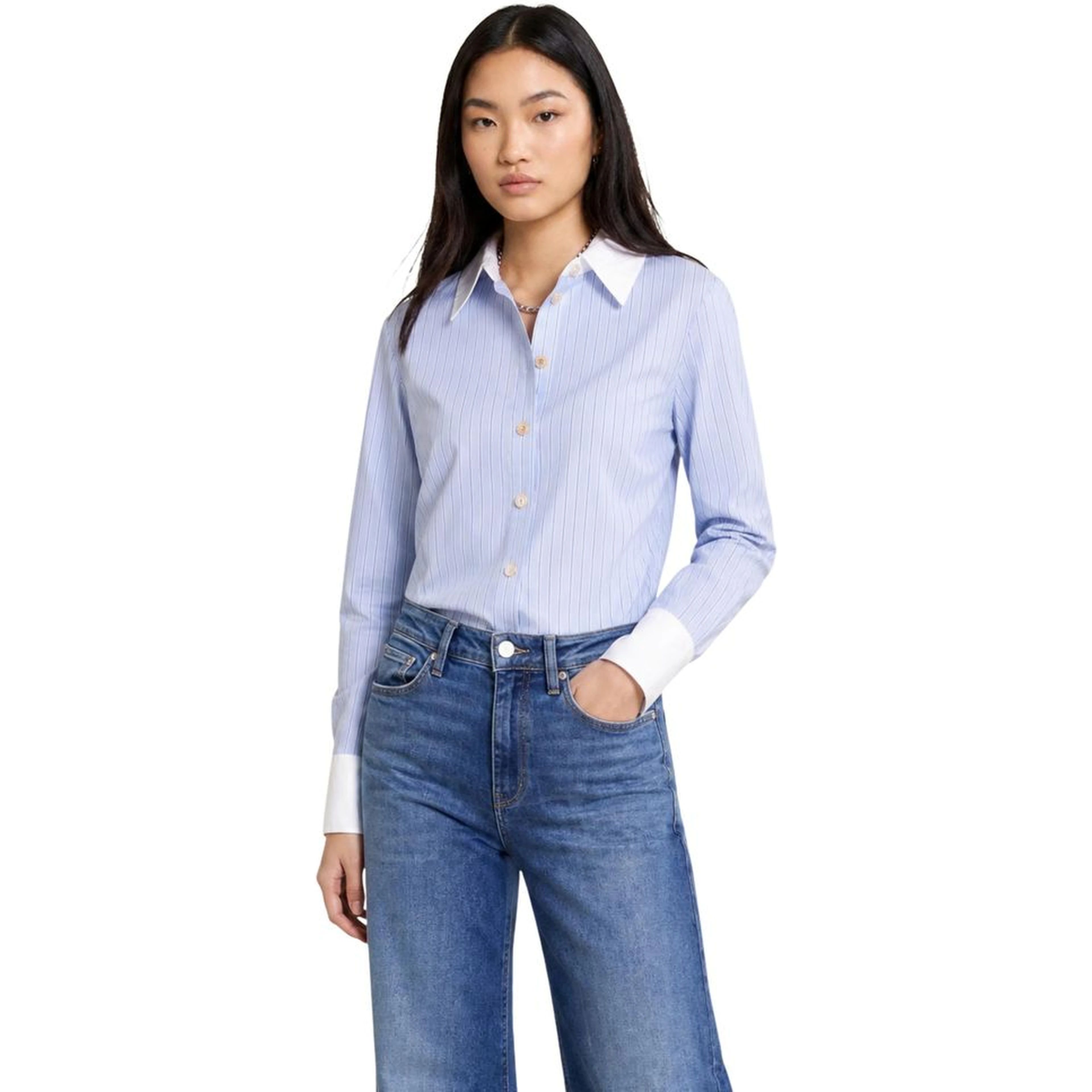 Blue Polyester Blouse