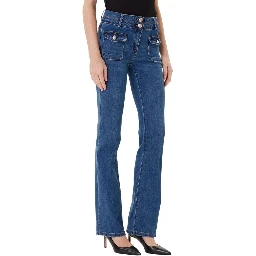 Light Blue Cotton Bootcut Jeans