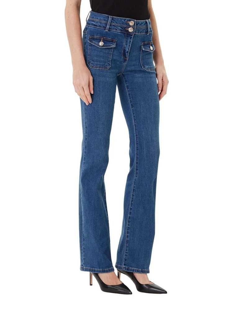 Light Blue Cotton Bootcut Jeans