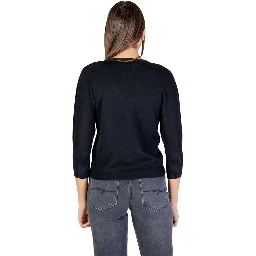Black Polyester Cardigan