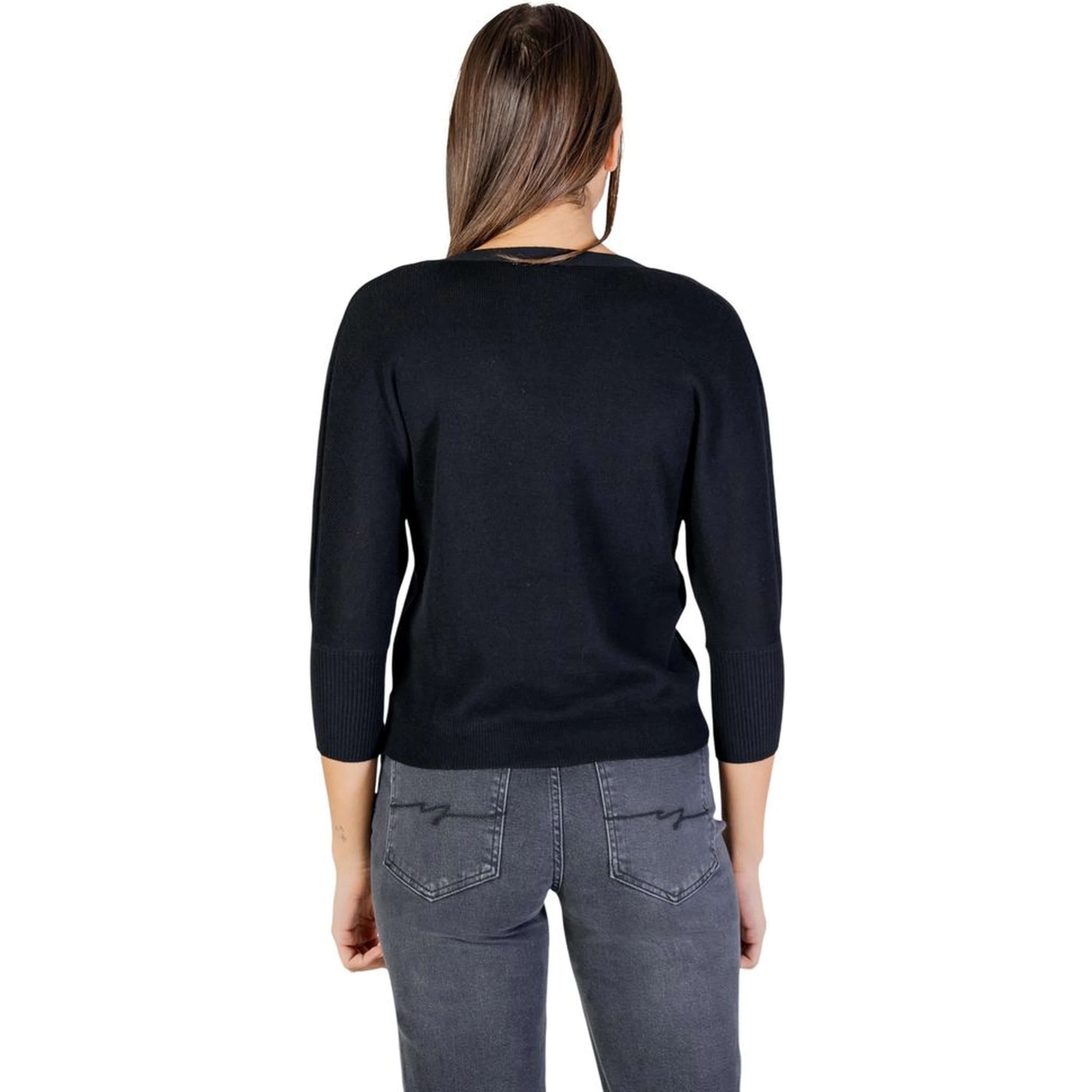Black Polyester Cardigan