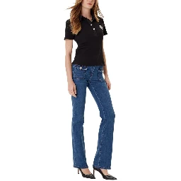Light Blue Cotton Bootcut Jeans