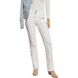 Beige Cotton Skinny Jeans