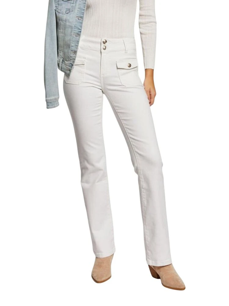Beige Cotton Skinny Jeans
