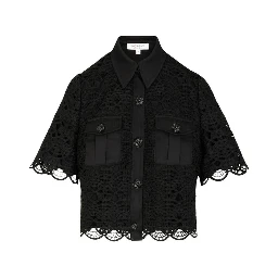 Black Polyester Shortsleeve Shirt