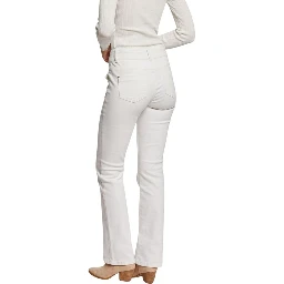 Beige Cotton Skinny Jeans