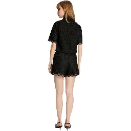 Black Polyester Shortsleeve Shirt