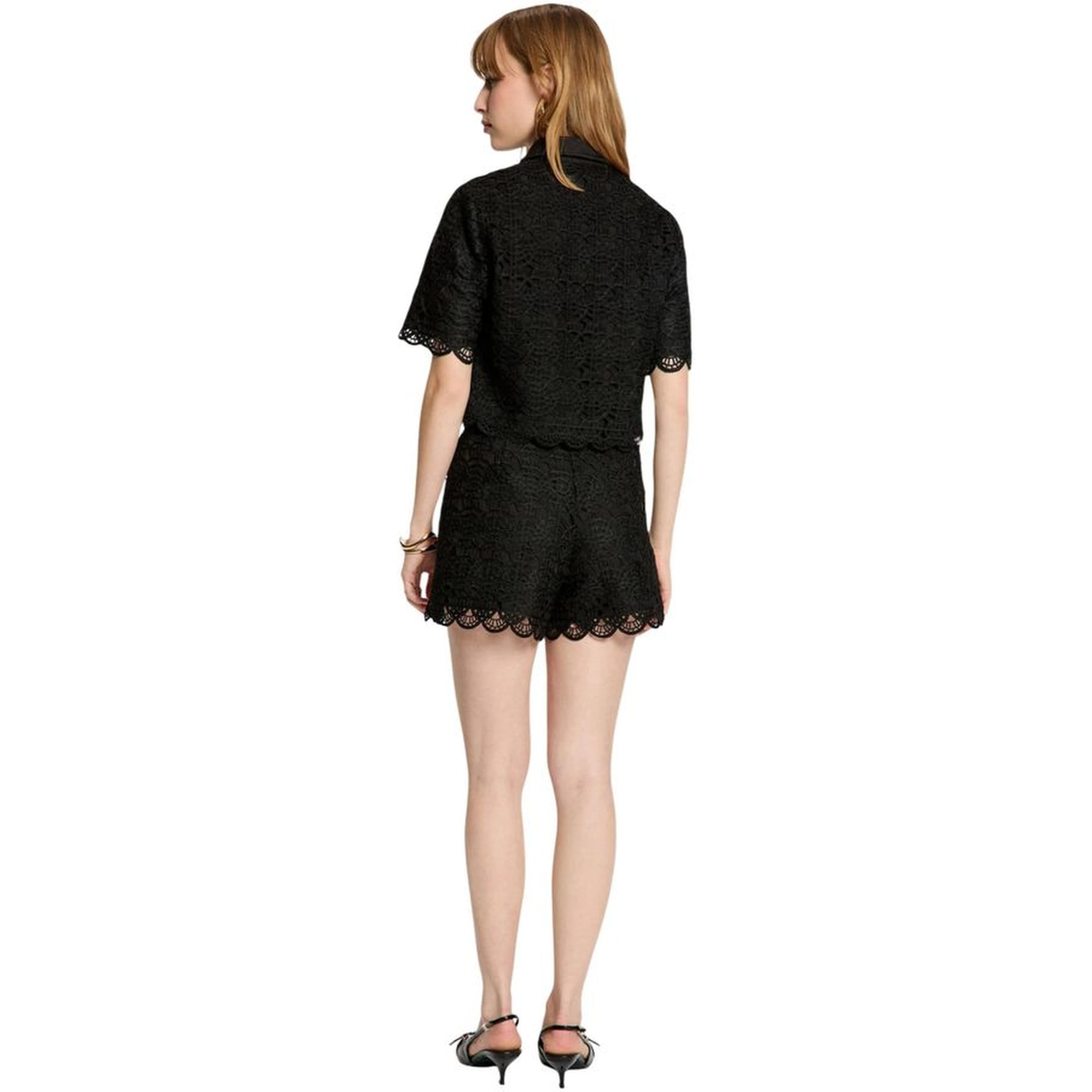 Black Polyester Shortsleeve Shirt
