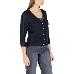 Black Polyester Cardigan