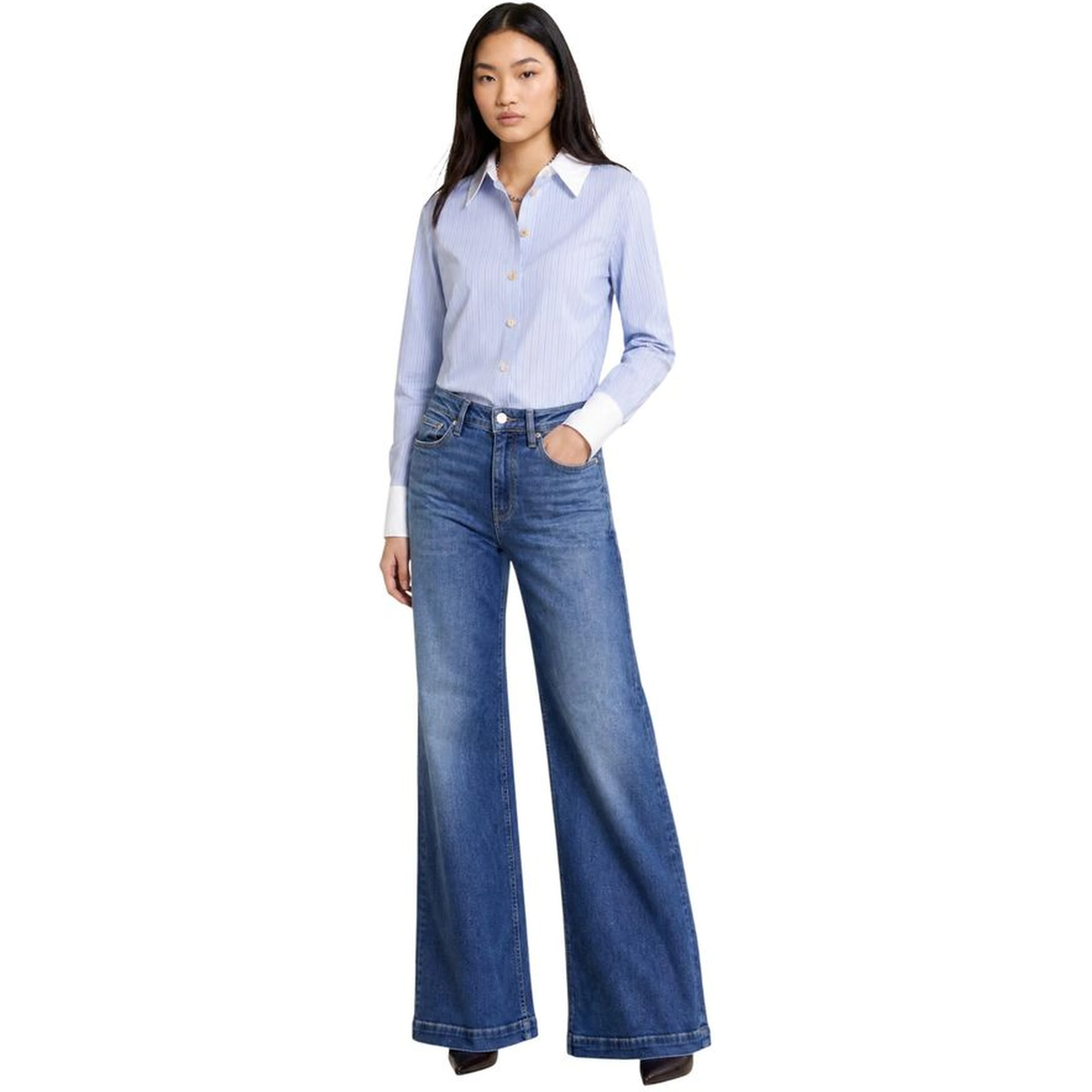 Blue Polyester Blouse