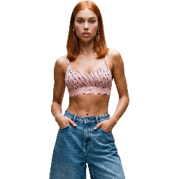 Orange Polyester Bra