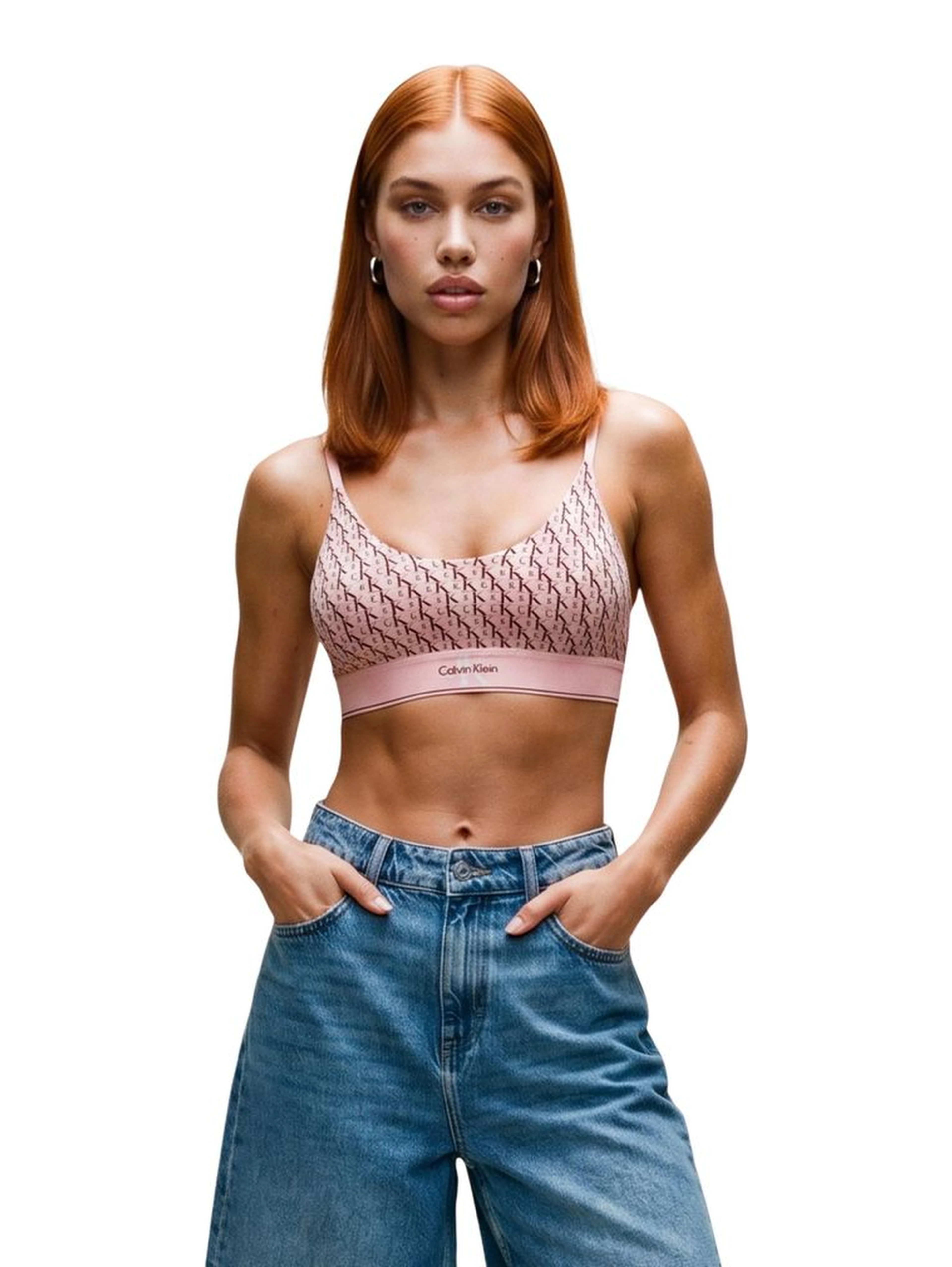 Orange Polyester Bra