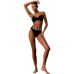 Black Polyester Bra