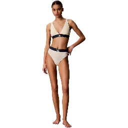 Blue Polyester Bra