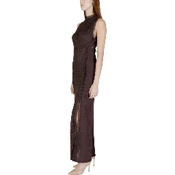 Brown Polyamide Long Dress