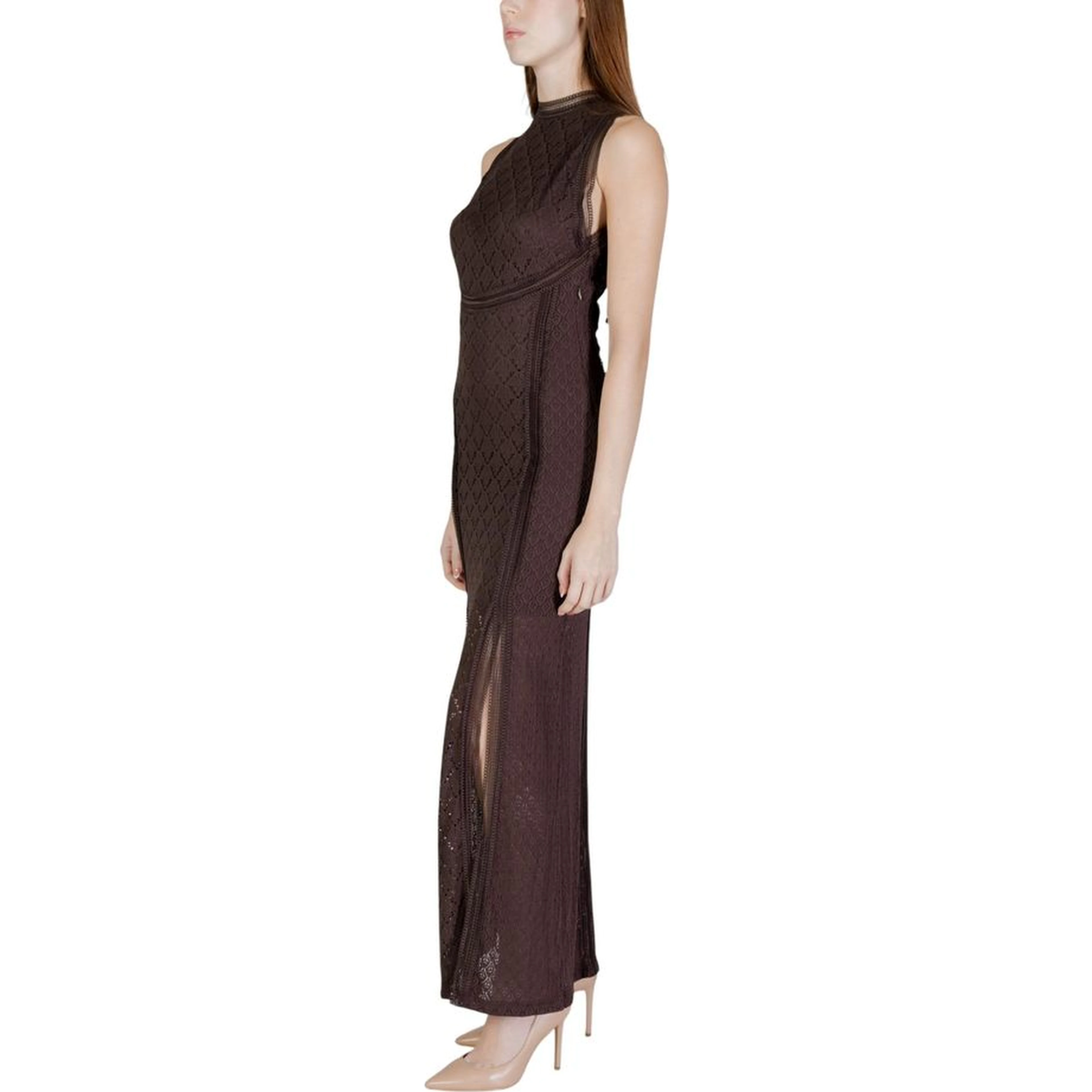 Brown Polyamide Long Dress