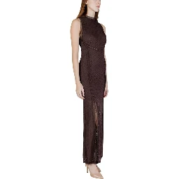 Brown Polyamide Long Dress