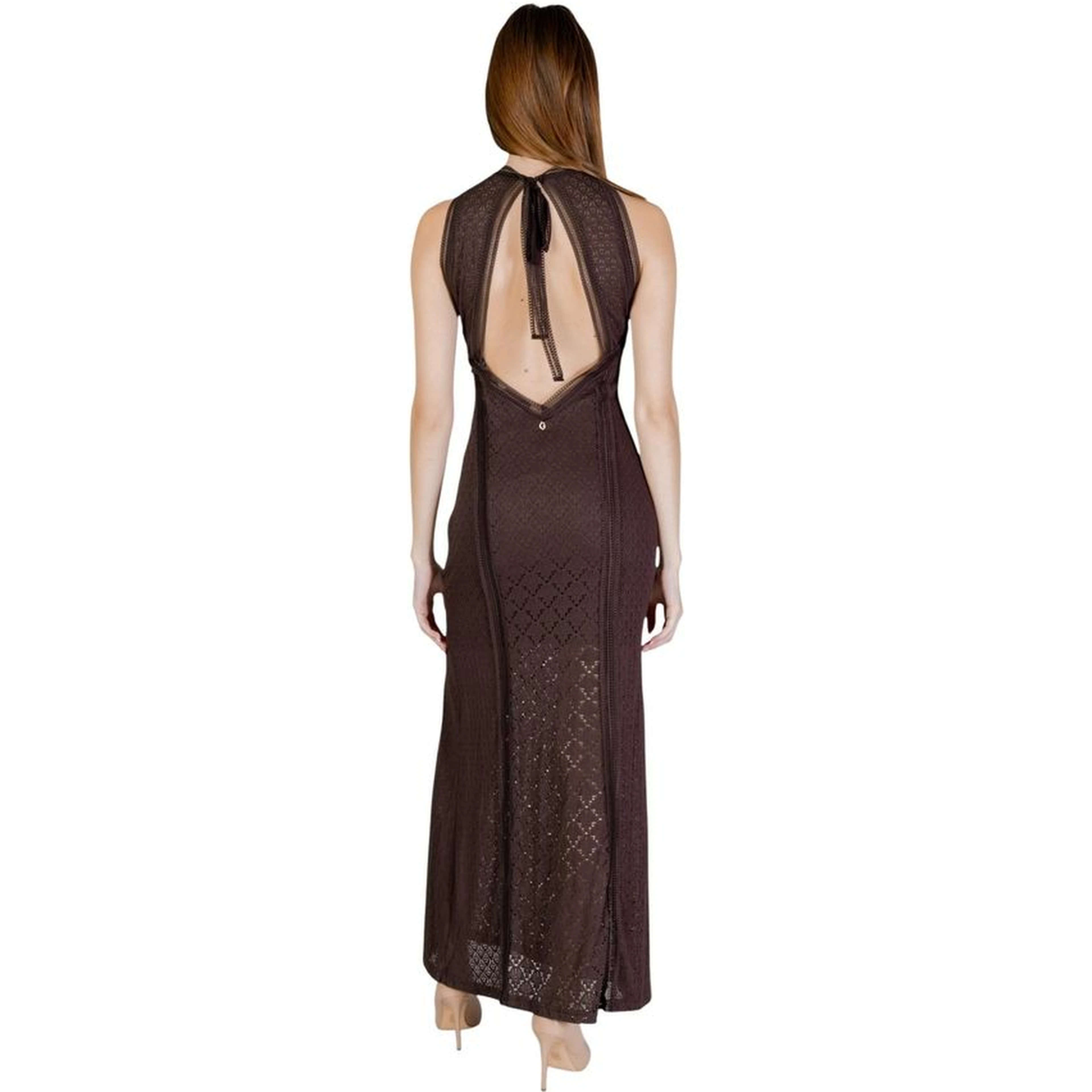 Brown Polyamide Long Dress