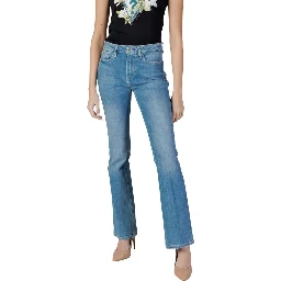 Light Blue Cotton Bootcut Jeans