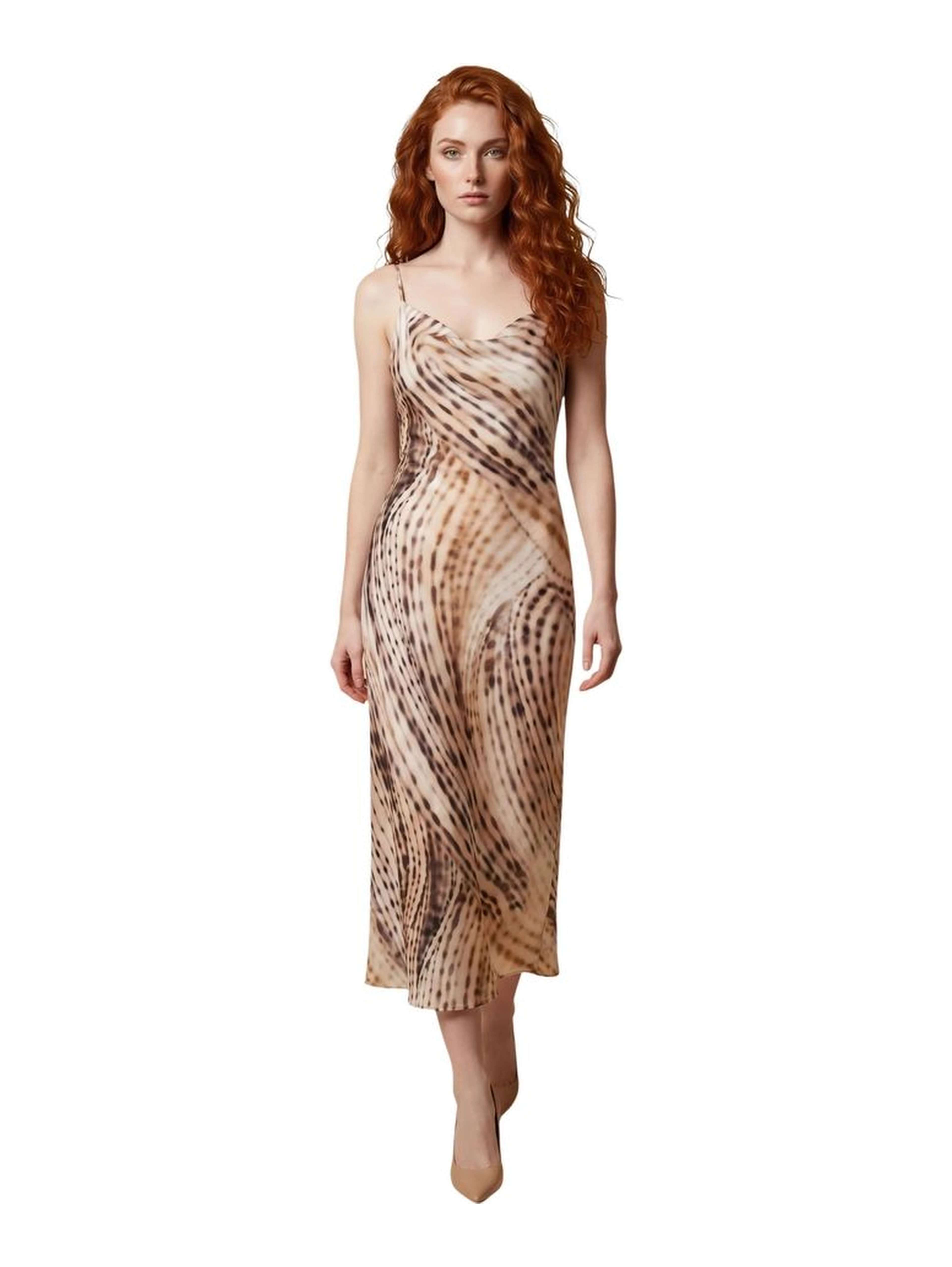 Multicolor Lyocell Long Dress