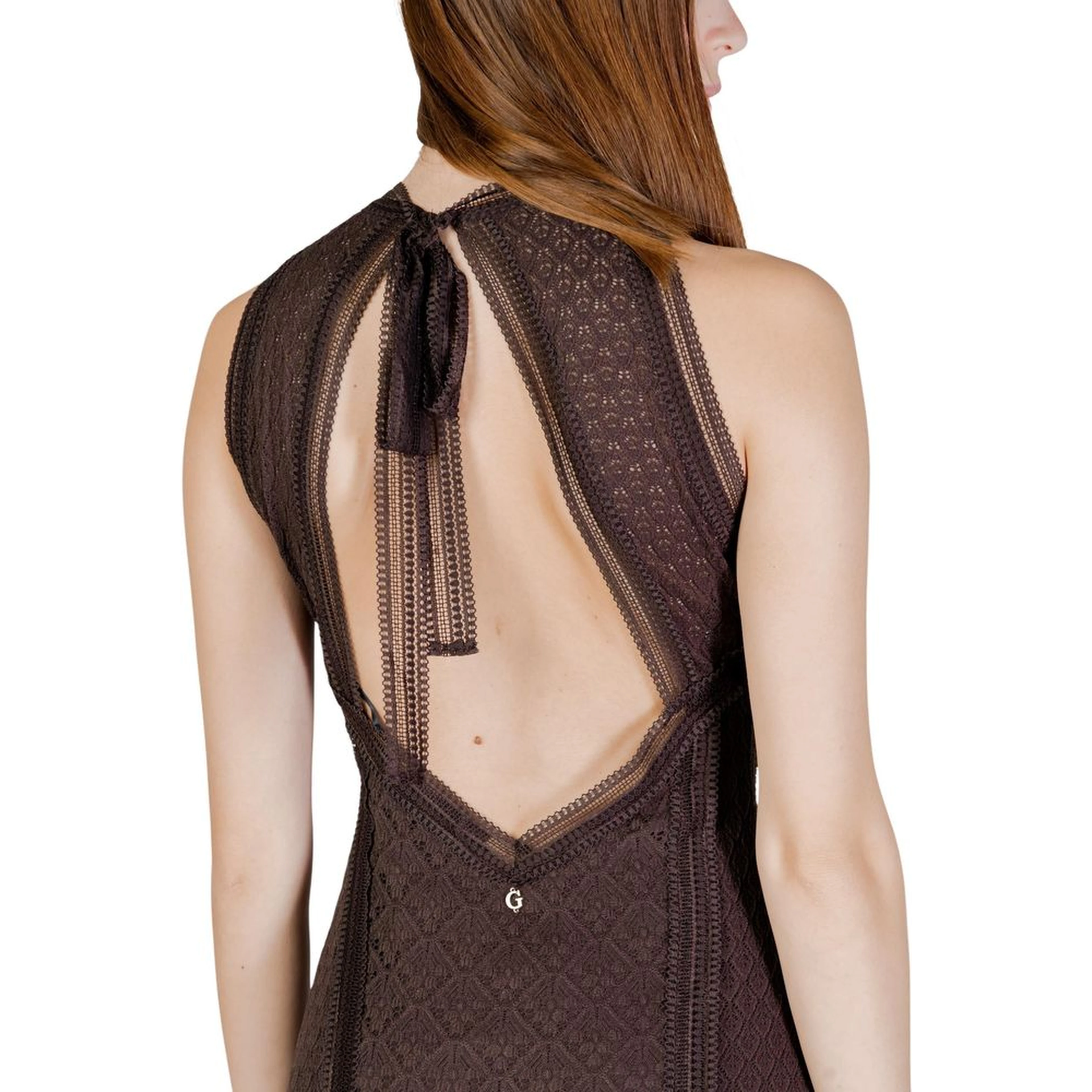 Brown Polyamide Long Dress