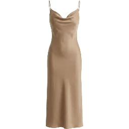Beige Lyocell Long Dress