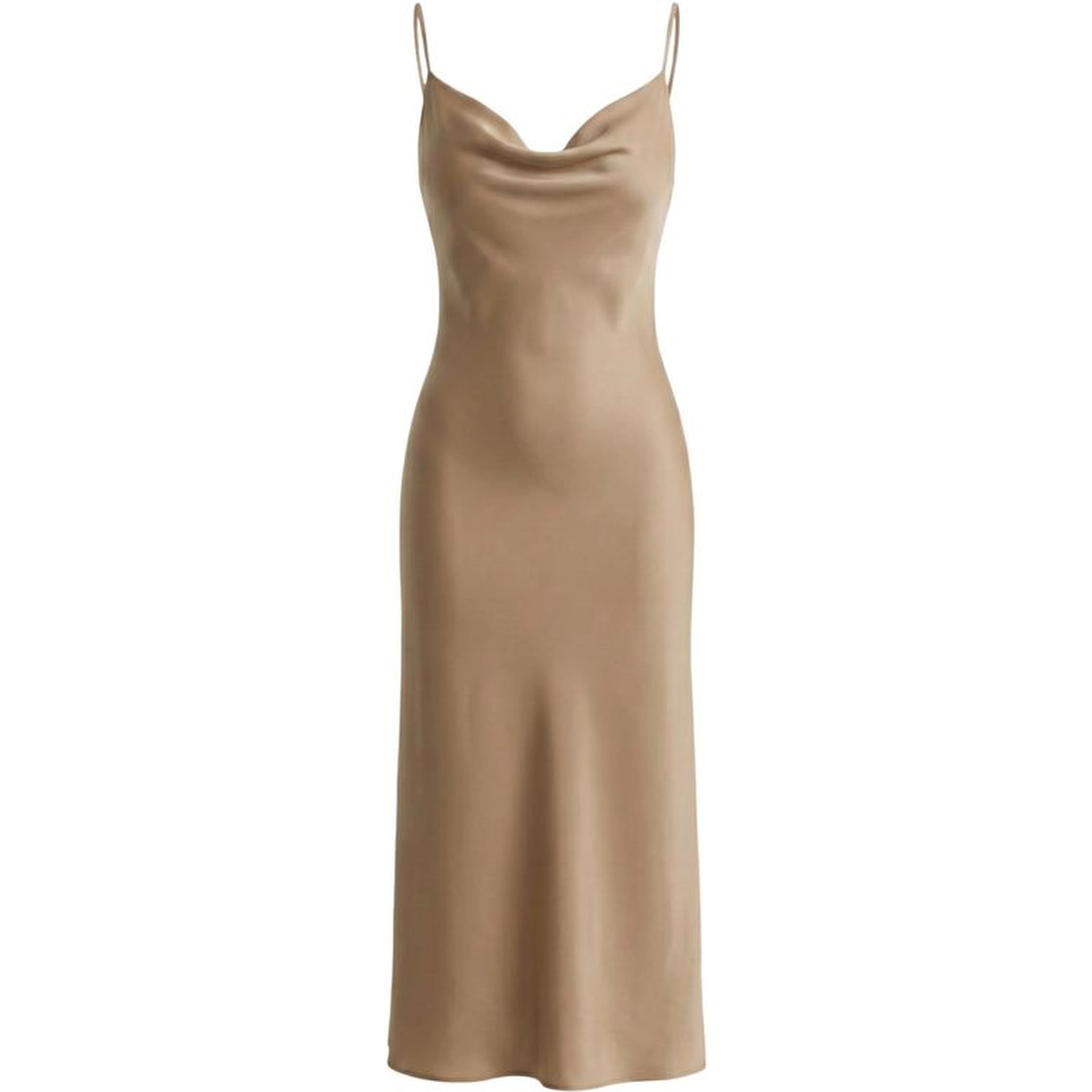 Beige Lyocell Long Dress