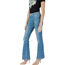 Light Blue Cotton Bootcut Jeans