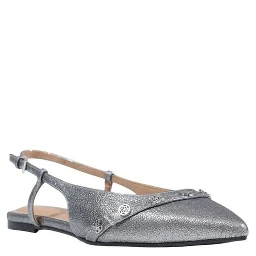 Gray Polyester Platform Pumps