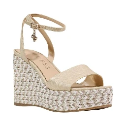 Beige Polyethylene High Heel Pumps