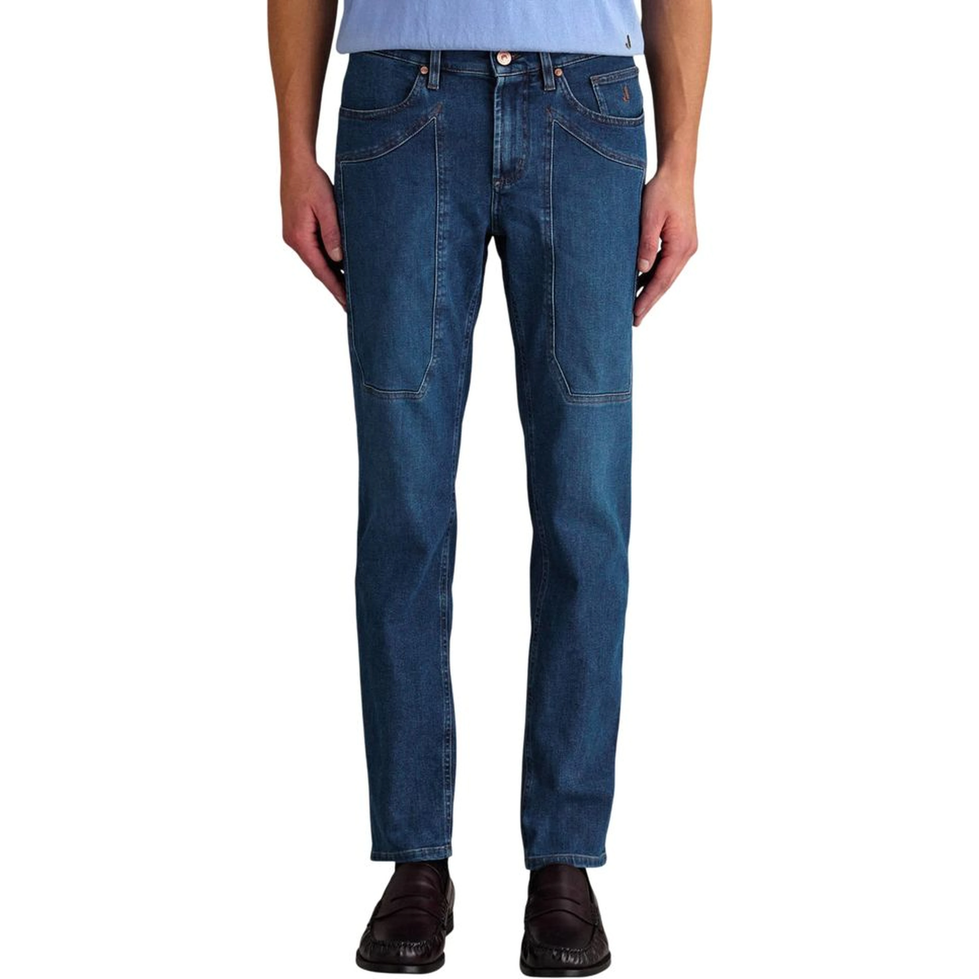 Blue Recycled Cotton Skinny Jeans