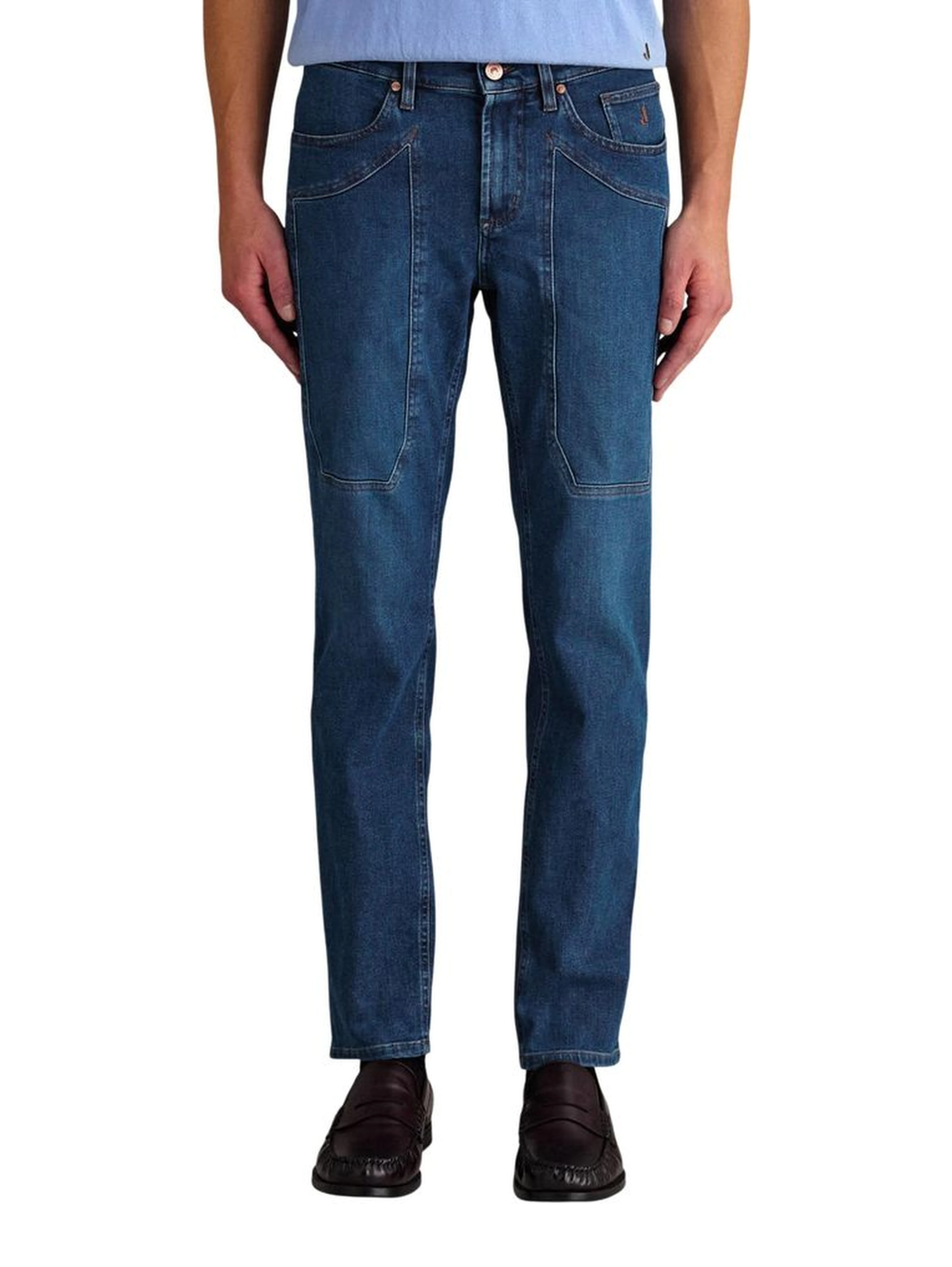 Blue Recycled Cotton Skinny Jeans