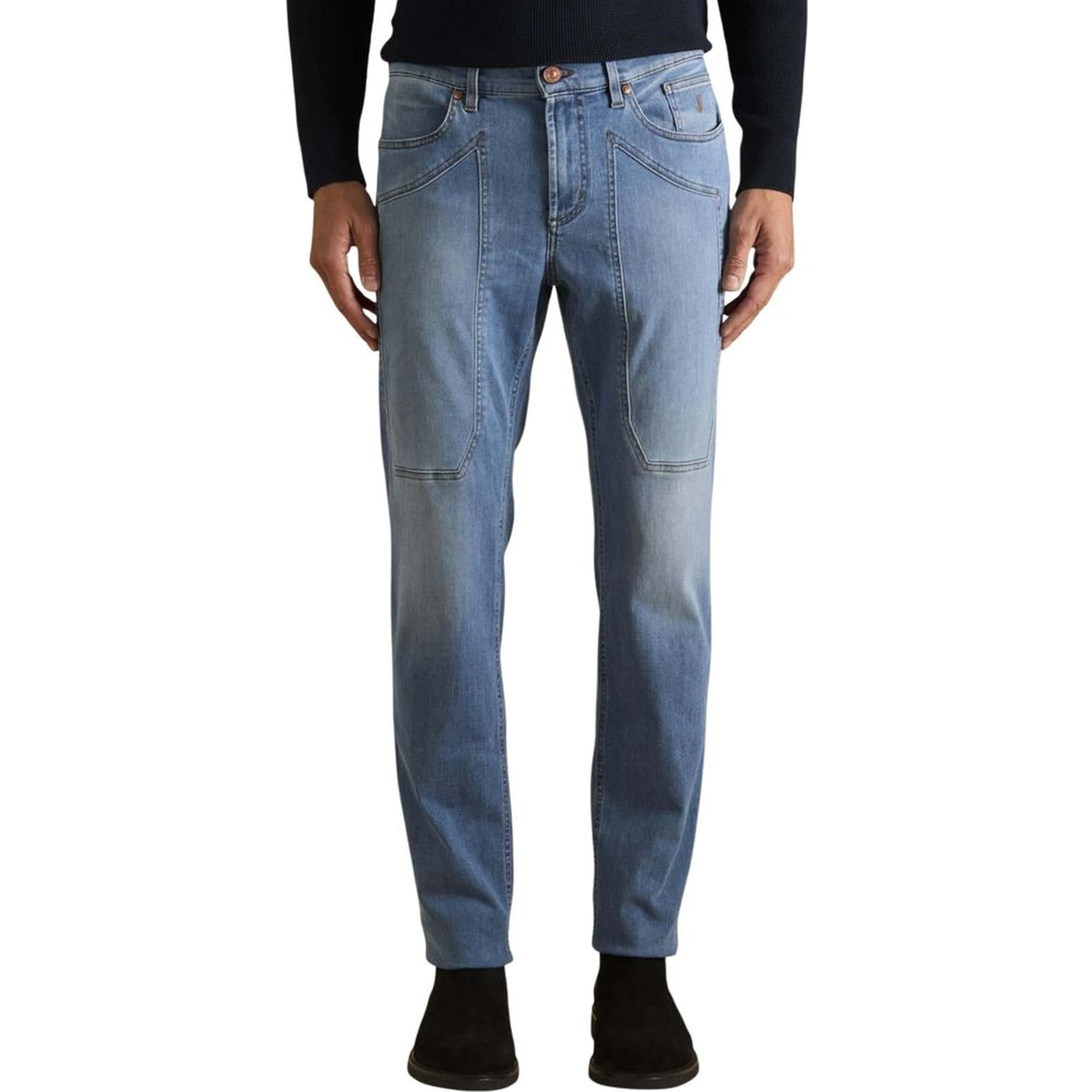 Light Blue Recycled Polyester Skinny Jeans