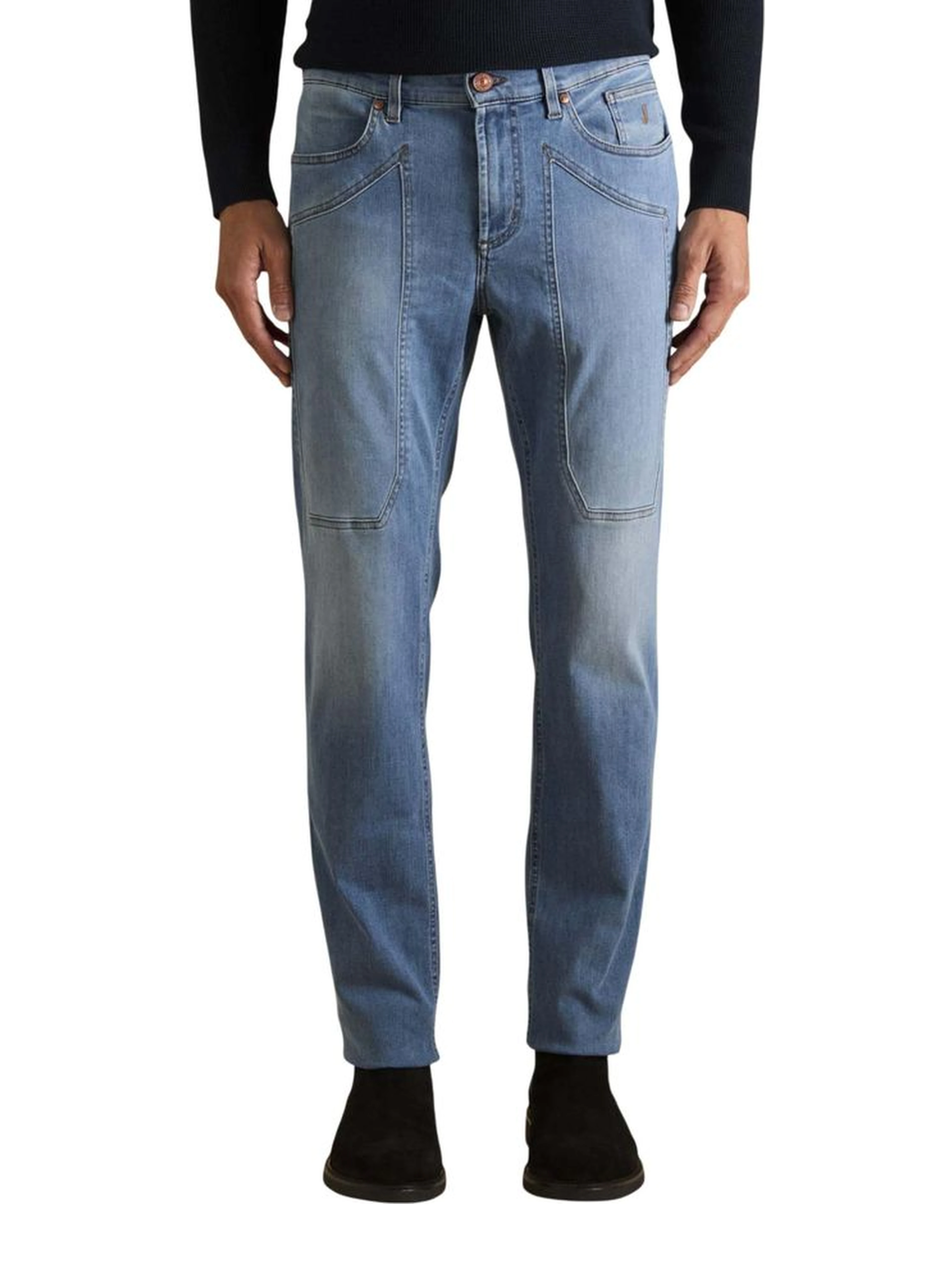 Light Blue Recycled Polyester Skinny Jeans