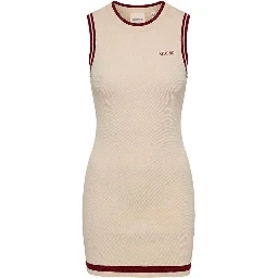 Beige Viscose Midi Dress