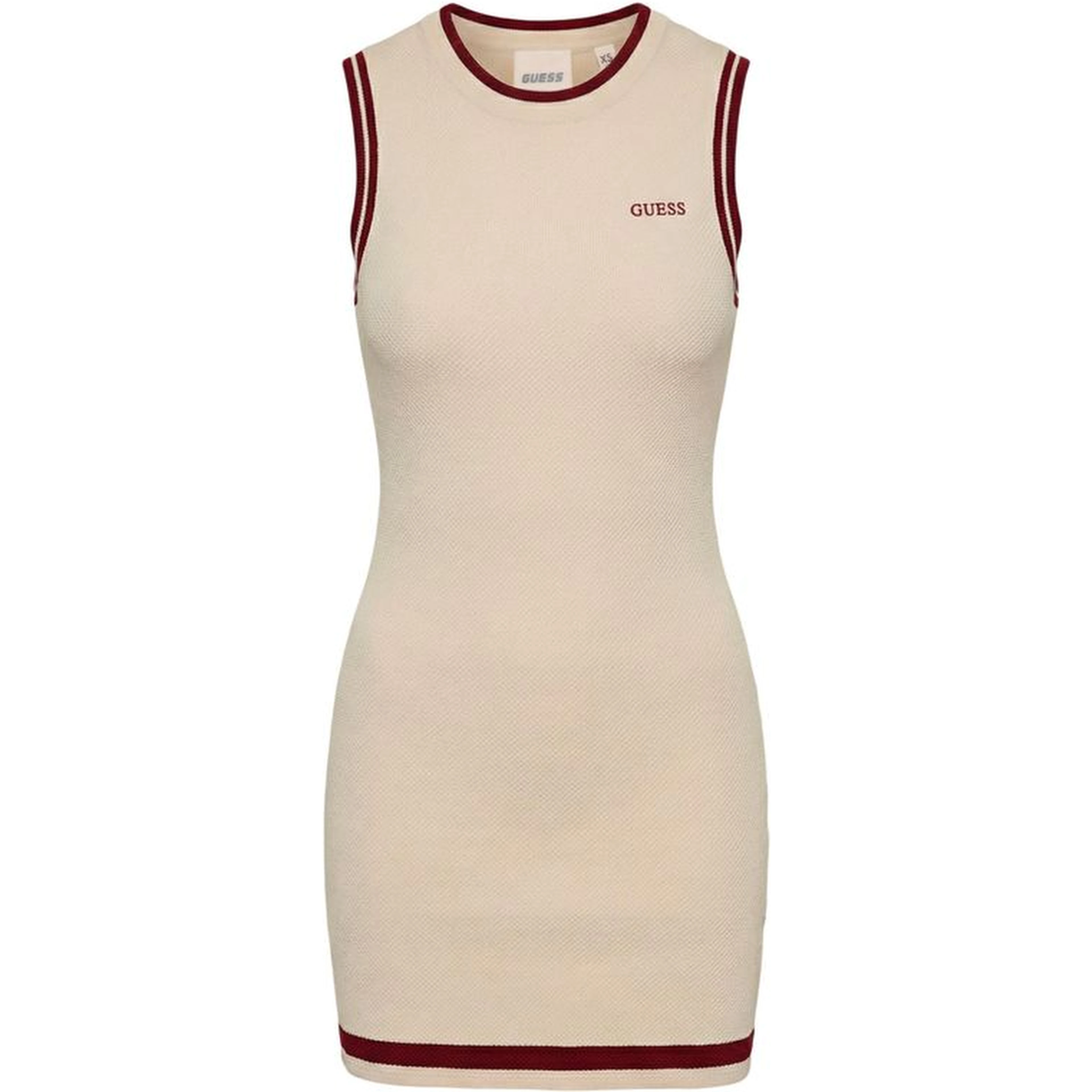 Beige Viscose Midi Dress