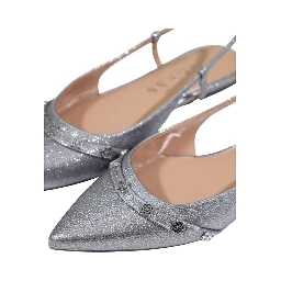 Gray Polyester Platform Pumps