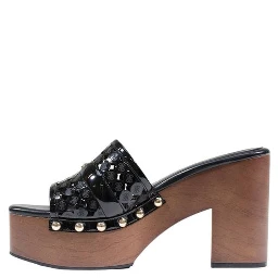 Black Polyethylene High Heel Pumps