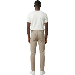 Beige Cotton Skinny Jeans