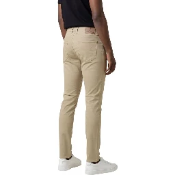 Beige Elastane Skinny Pants