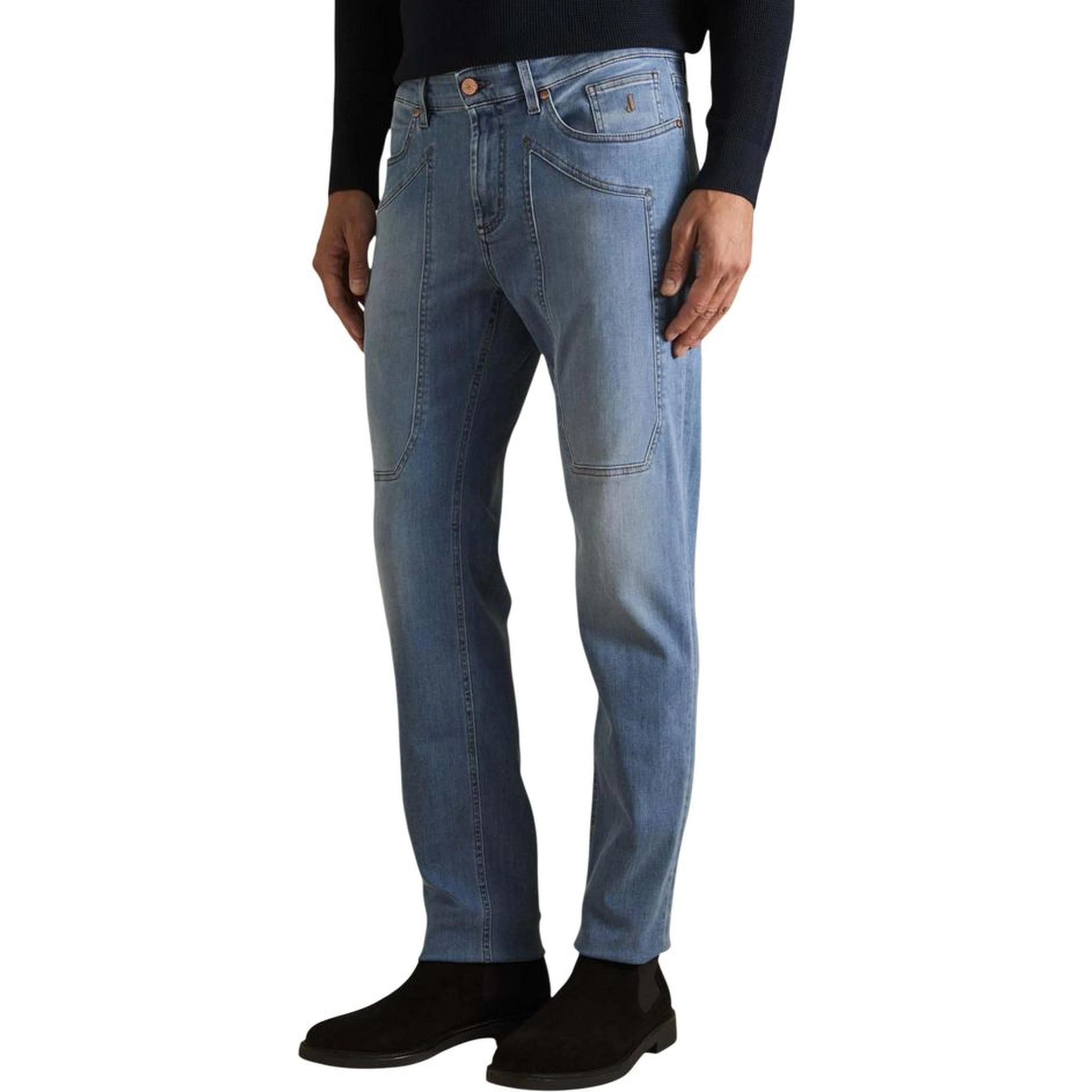 Light Blue Recycled Polyester Skinny Jeans