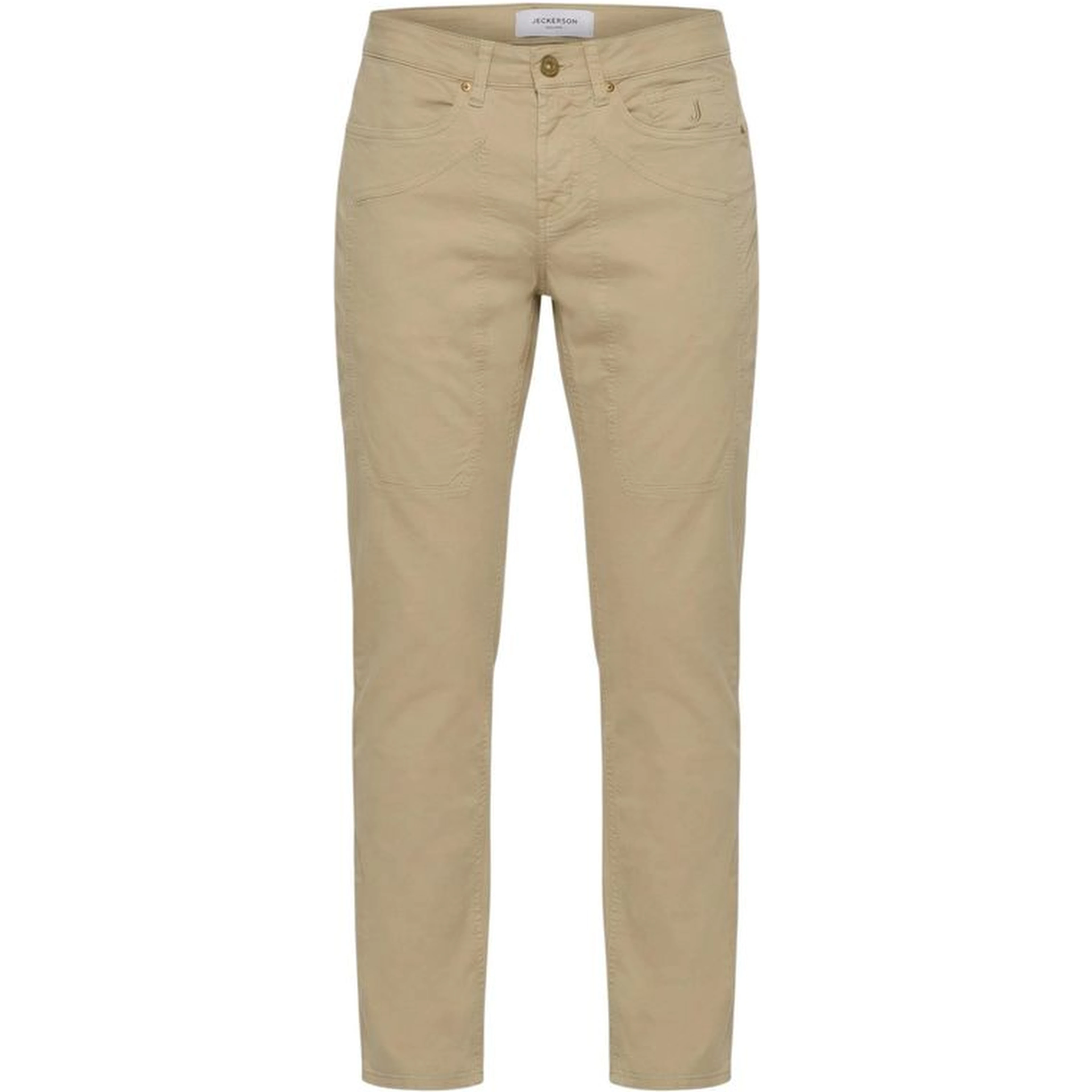 Beige Elastane Skinny Pants