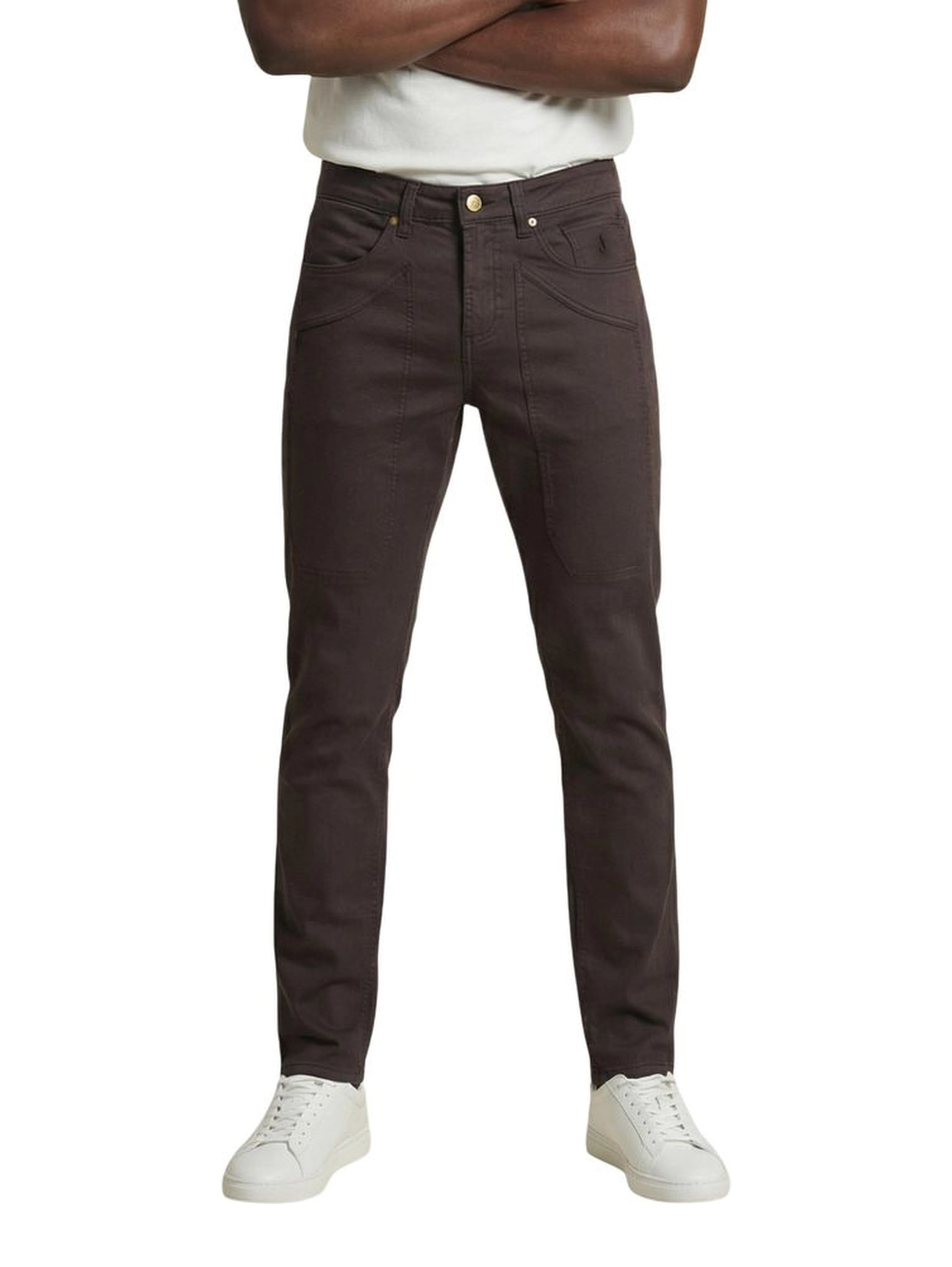 Brown Cotton Skinny Jeans