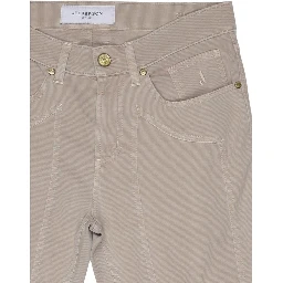Beige Cotton Skinny Jeans