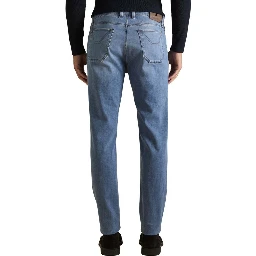 Light Blue Recycled Polyester Skinny Jeans