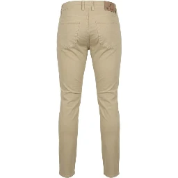 Beige Elastane Skinny Pants
